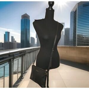 Marc Jacobs Crossbody Bag Pebbled Black Leather Purse 10x7